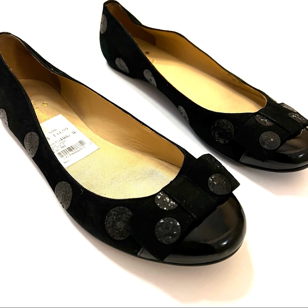 Kate Spade Black HESTER Polka Dot Ballet Flats B15/8